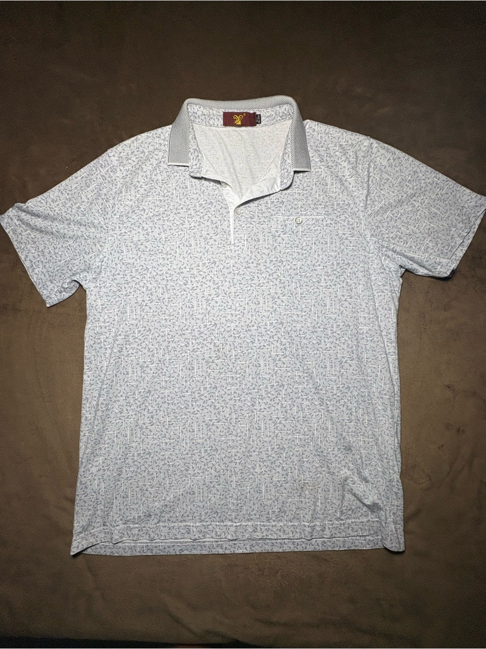 P2 by Pro Player Gray Abstract Print Golf Polo - Estimated Size Medium